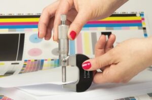 Printing process showing paper, colors